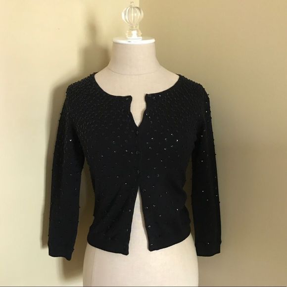 [Forever XXI] Sequined Black Cardigan - Picture 2 of 4